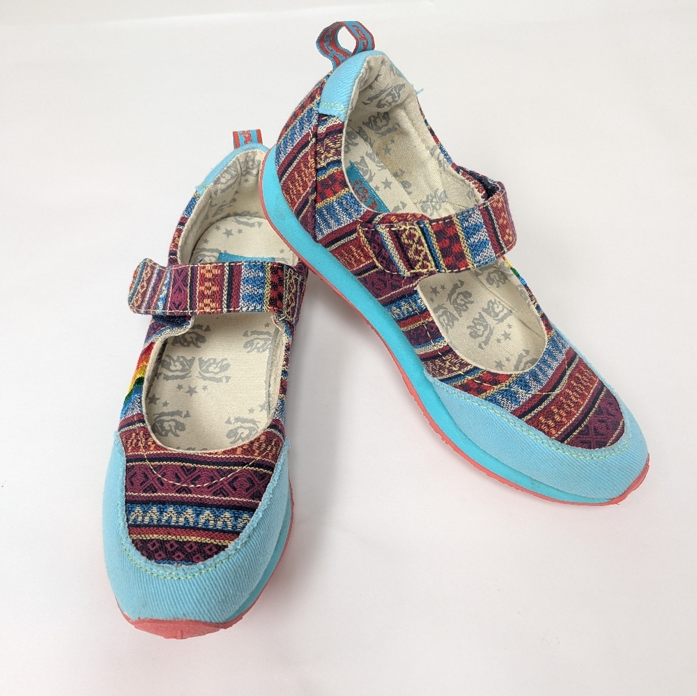 Tiger Bear Rainbow Slip On Mary Jane Tennis Shoe Sneakers Women's 7.5